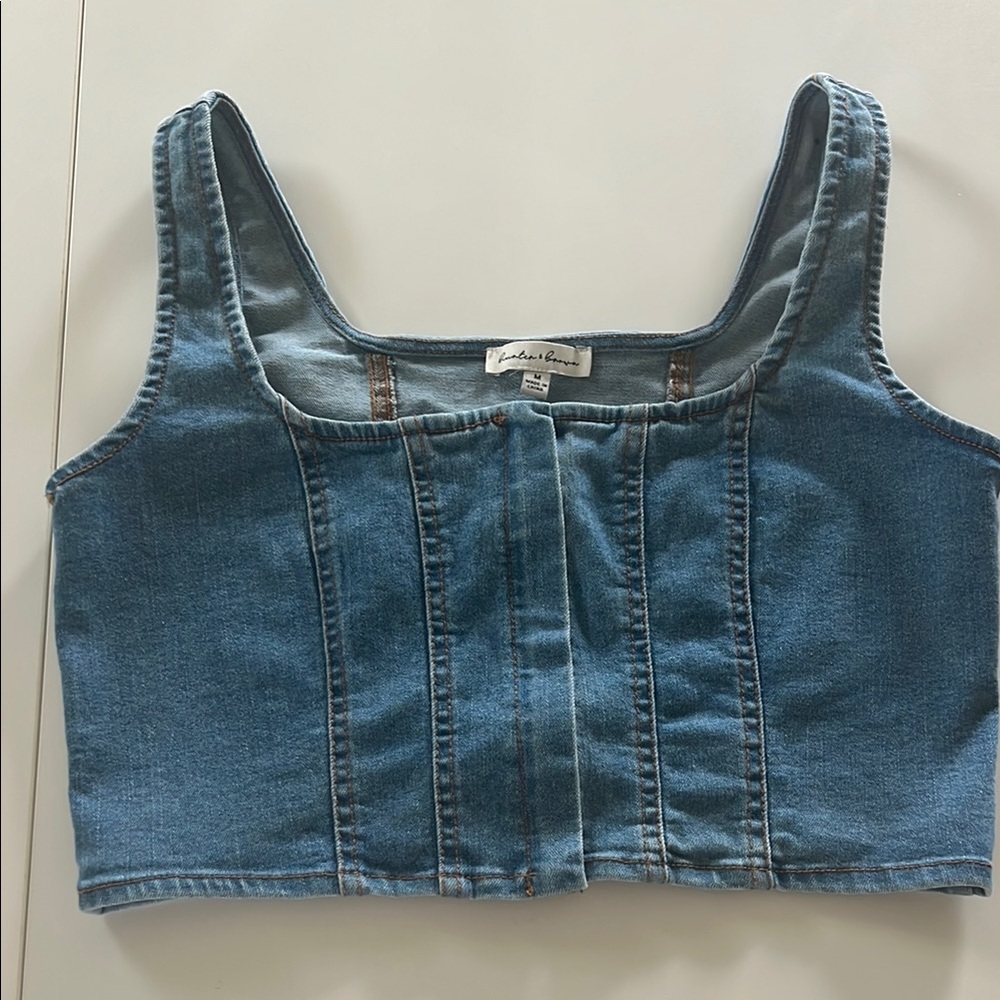 Denim Crop Corset Tank